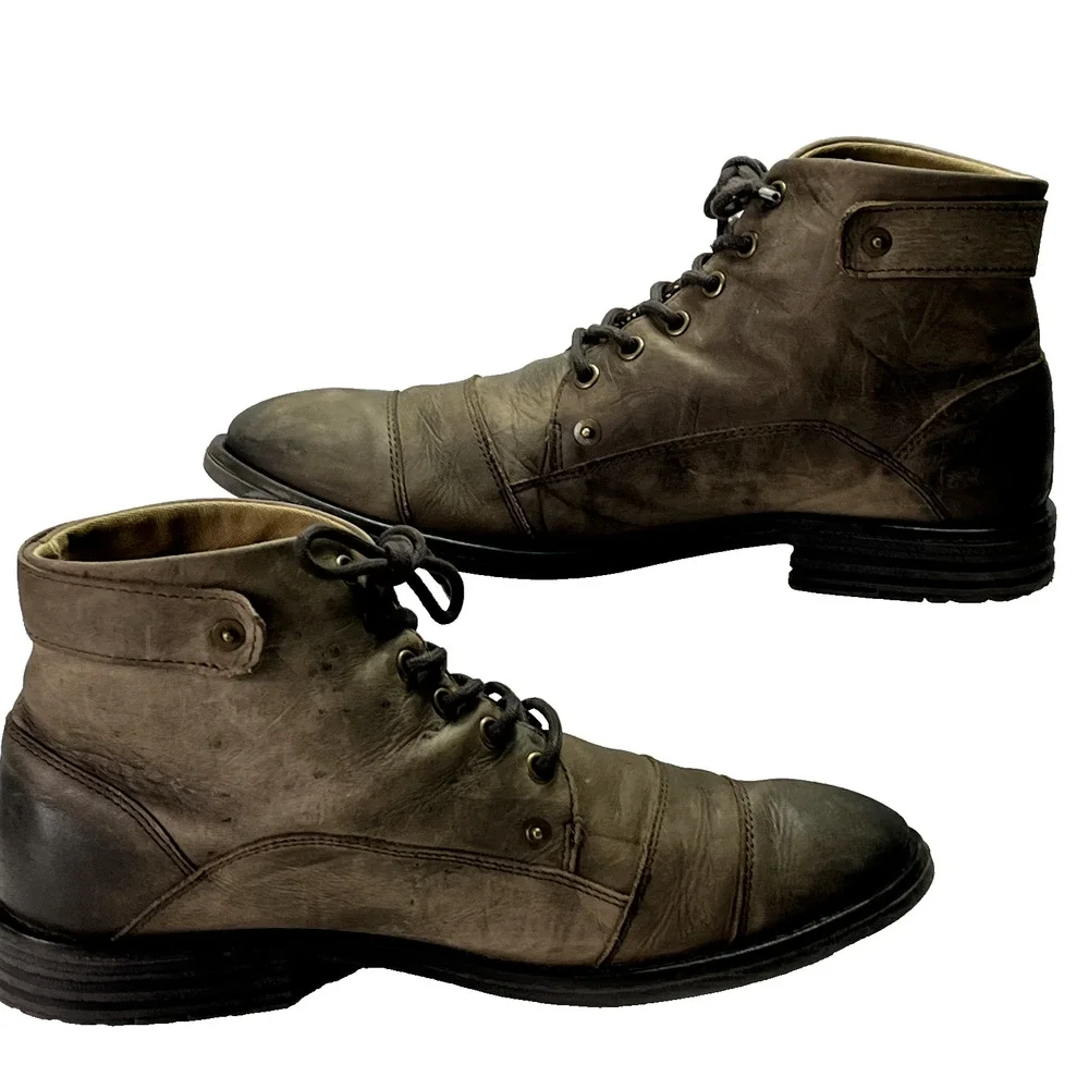 Aldo Chukka Boots Mens 10.5 Brown Leather Legadorien Cap Toe Lace Up Lightweight